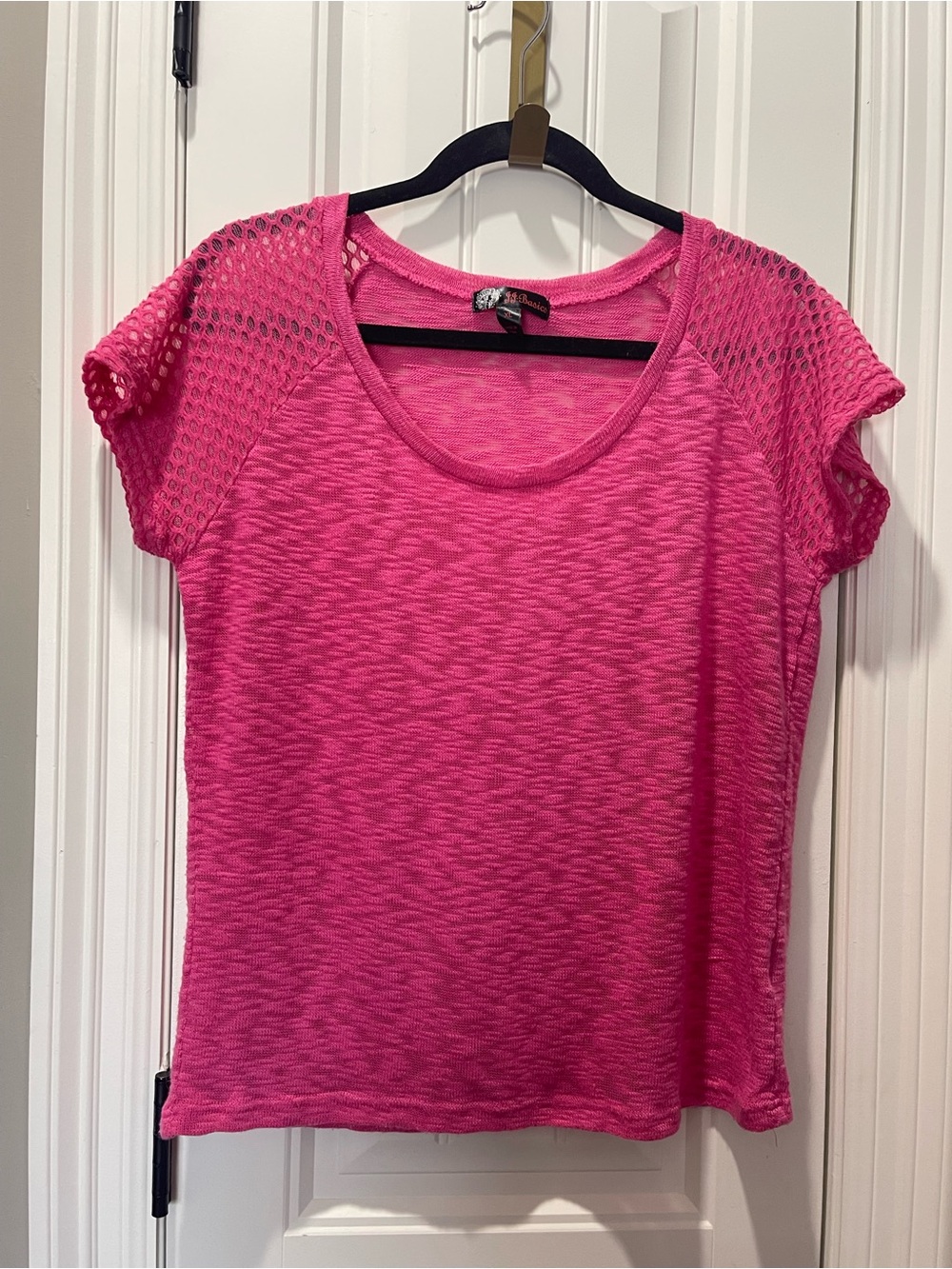 JJ Basics Pink Short Sleeve Top Size XL Like New